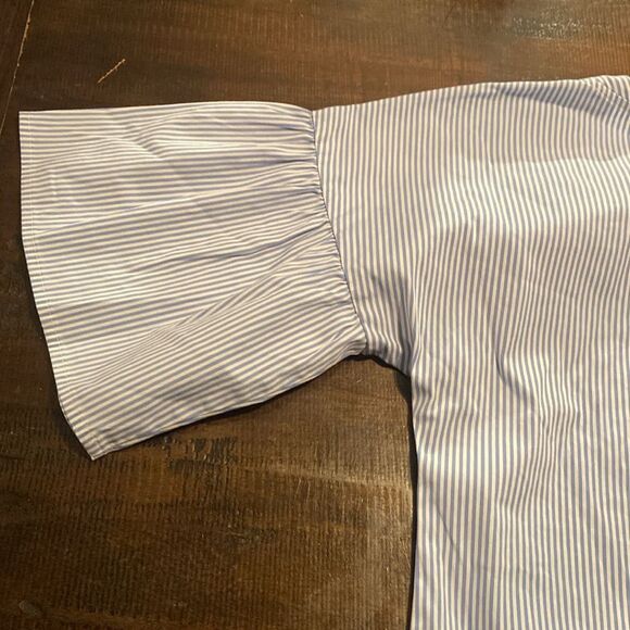Ann Taylor Blue and White Striped Blouse - Picture 7 of 7
